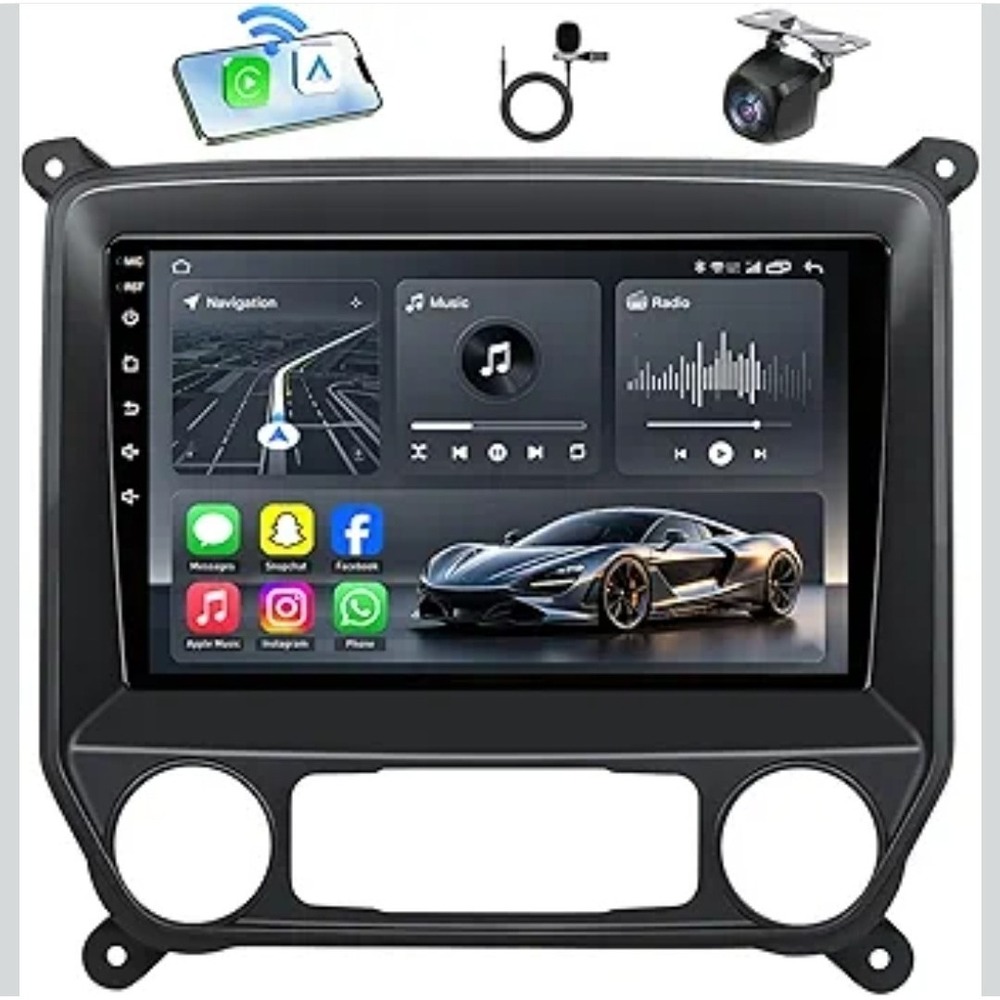 Chevrolet Silverado 2014-2018 GMC Sierra GPS‎ SWC 2+32GB Android Car Stero 10.2"